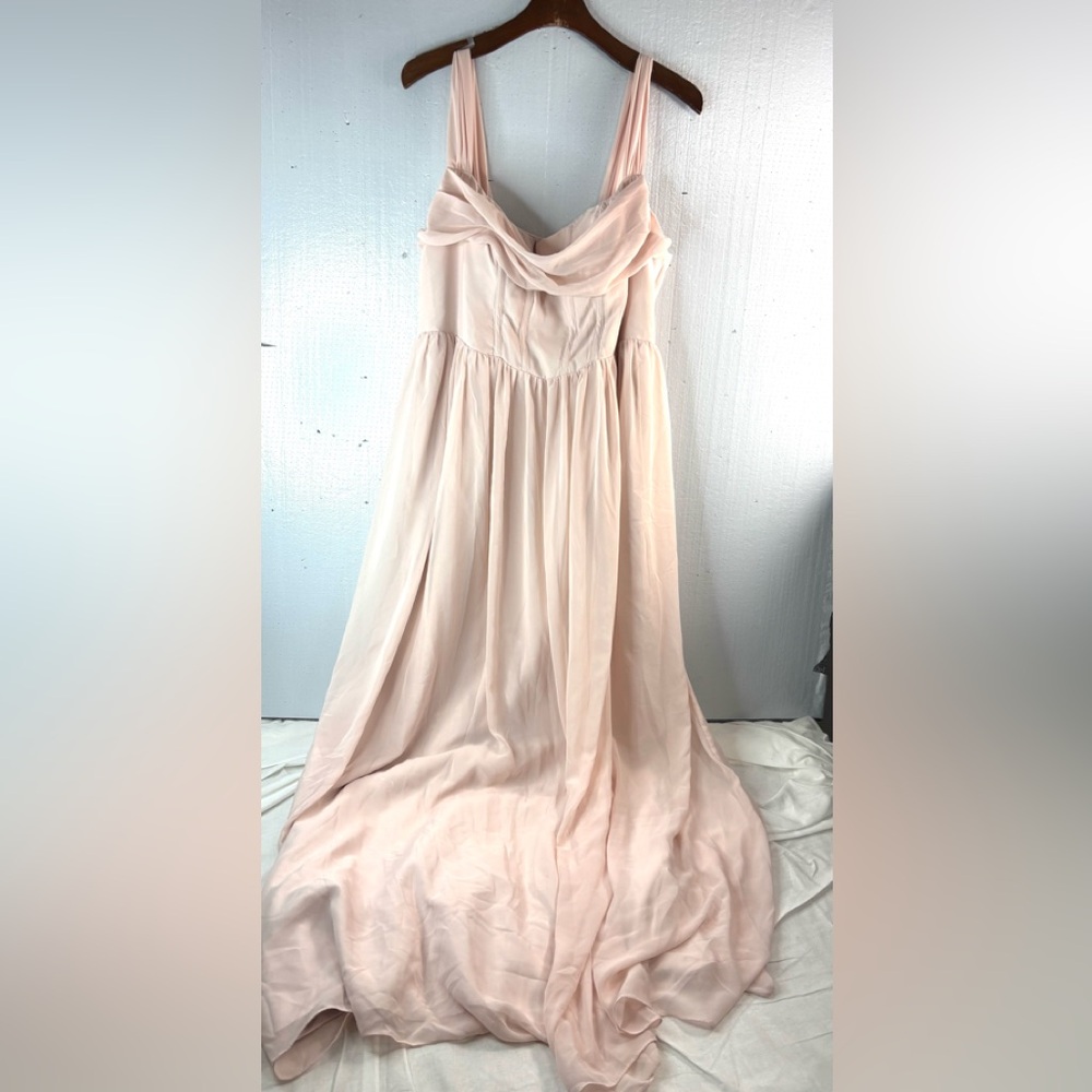 Barbie Azazie 18 Romance Pink Flowing Corset Back Maxi Dress